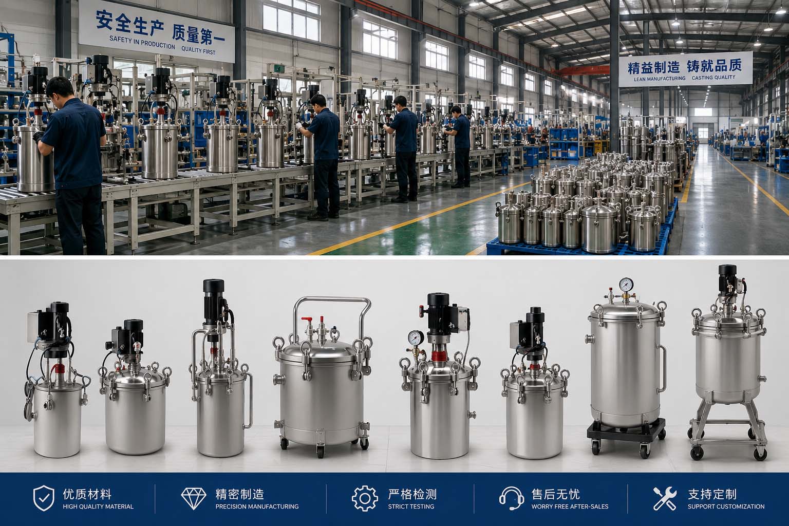 Pressure tank welding and quality inspection process