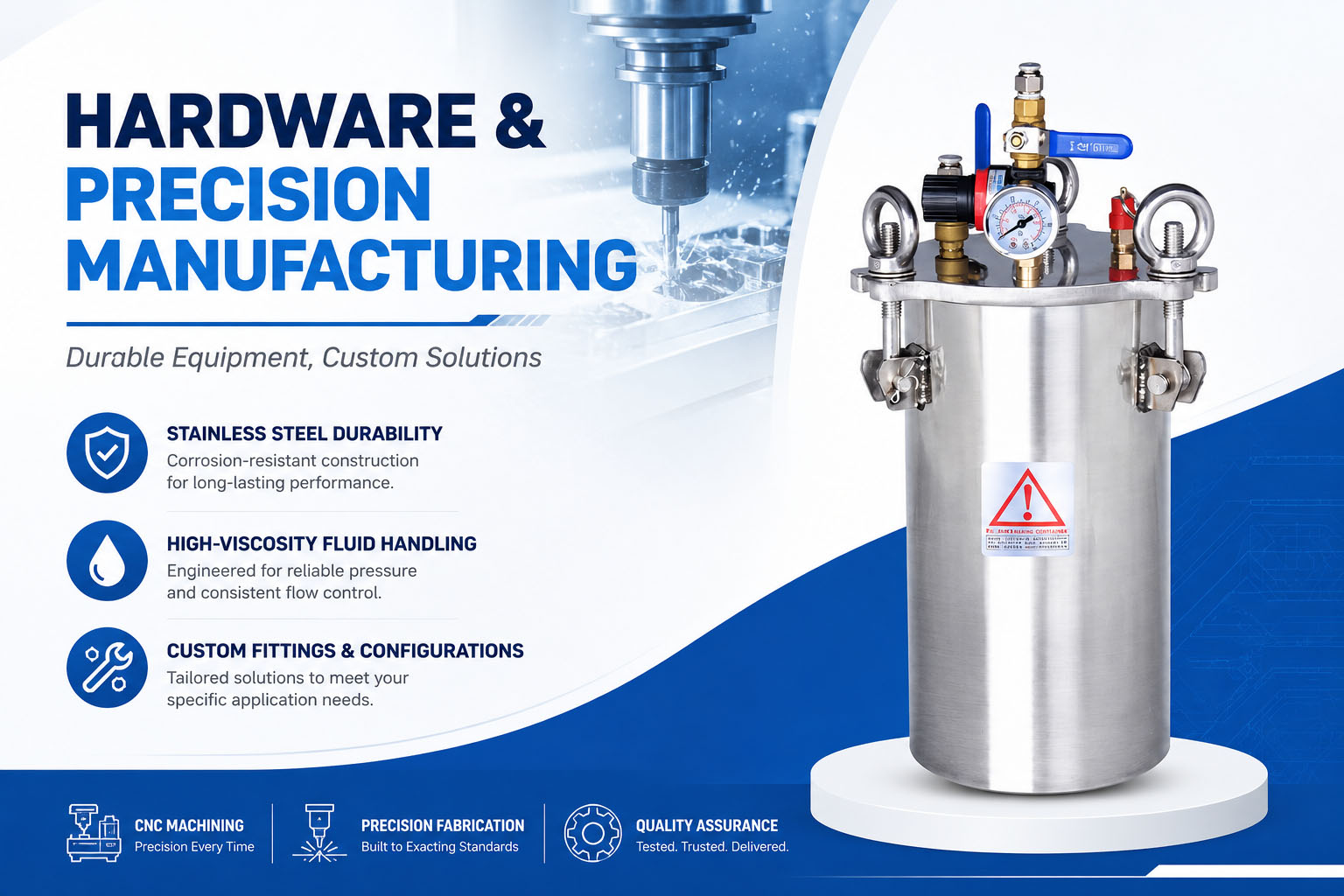 Custom pressure tank and precision sheet metal solution for industrial manufacturing