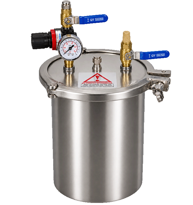 3L Professional Duty 304 Stainless Steel Air Pressure Tank with Clamps 0.3MPa Max Working Pressure Long Service Life