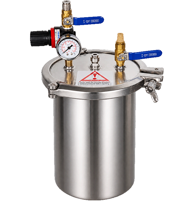 2L 304 Stainless Steel Pressure Vessel Tank with Clamp Dispensing Barrel for Adhesive Long Service Life