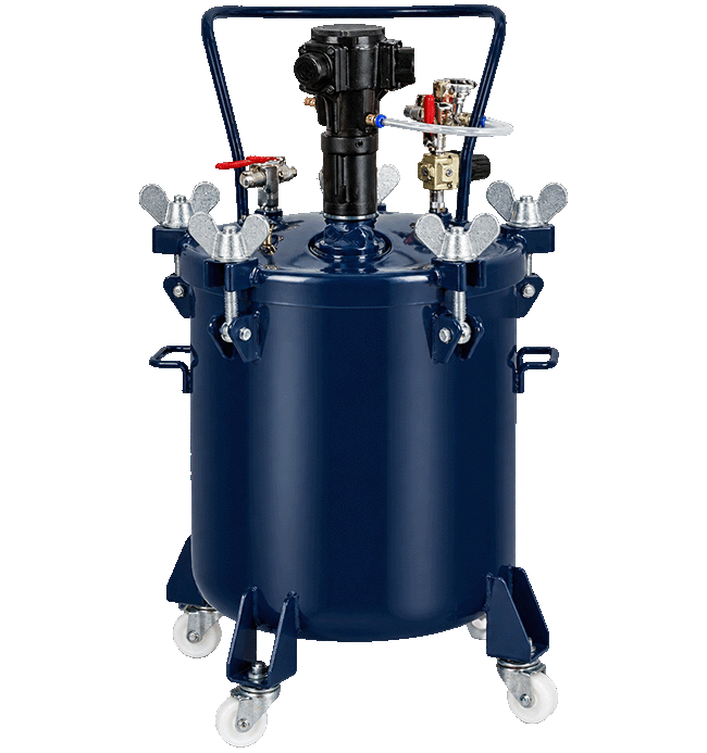 New 60L Stainless Steel Hand Mixing Paint Pressure Pot Auto Stir HVLP Air Pressure Spray Paint Bucket Easy to Operate