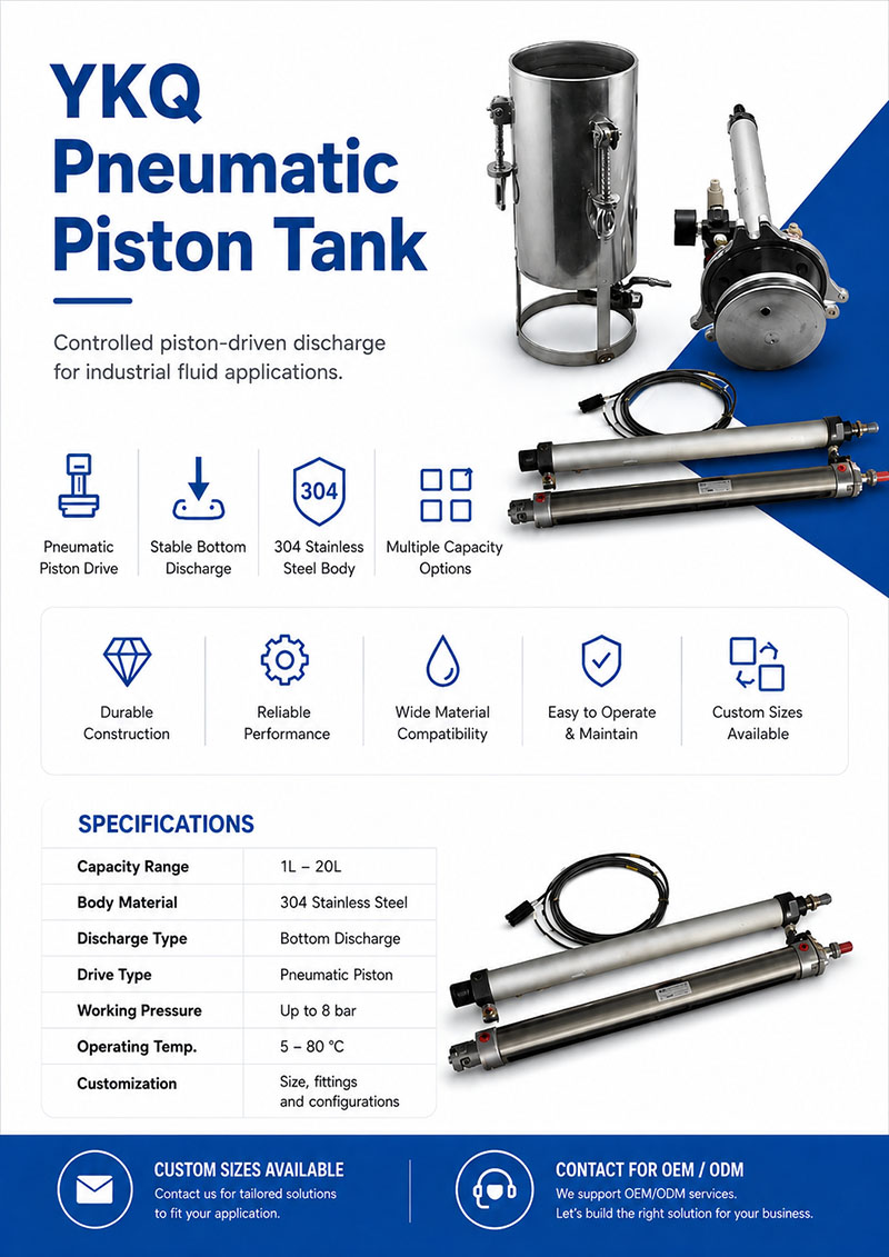 Pneumatic Piston Pressure Tank for Industrial Fluid Handling image 2