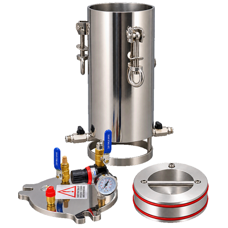 1L Factory Direct 304 Stainless Steel Pressure Vessel Tank Aluminum Piston 0.8MPa Design Pressure Long Service Life -20C