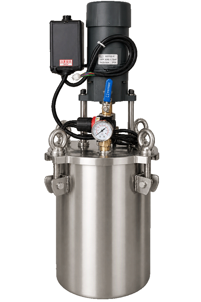 8L 0.5MPa Design Pressure 304 Stainless Steel Industrial Chemical Pressure Vessel with Pneumatic Agitator