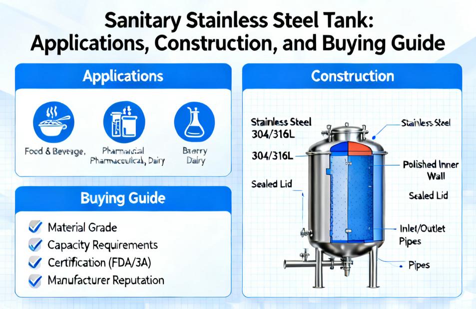 Sanitary Stainless Steel Tank | Applications, Construction, and Buying Guide