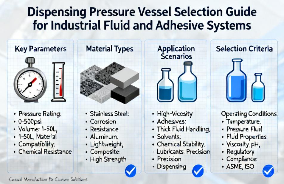Dispensing Pressure Vessel Selection Guide for Industrial Fluid and Adhesive Systems